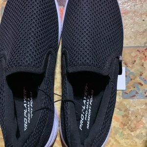 Women black slip on